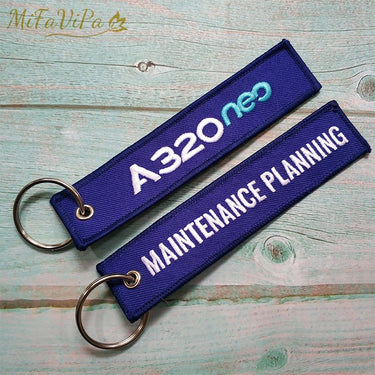 2 PCS/LOTMAINTENAINCE SIDE B A320 EMBROIDERY KEY CHAINS - PILOTSX